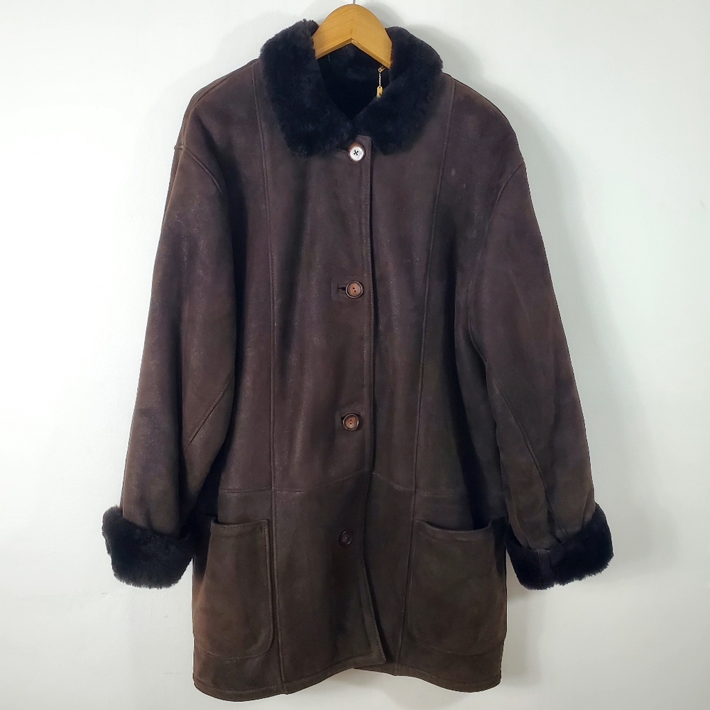 Dominic Bellissimo Gorgeous Brown Suede 100% Lambskin Shearling  Jacket M/L